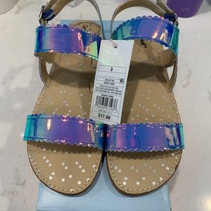 NWT Cat & Jack Silver Rena Sandal Size 3